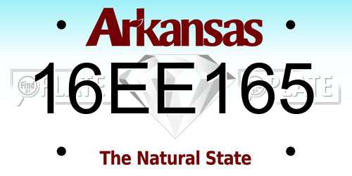 16EE165 Arkansas License Plate