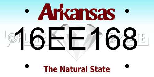 16EE168 Arkansas License Plate