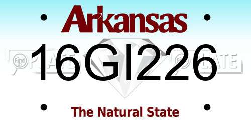 16GI226 Arkansas License Plate