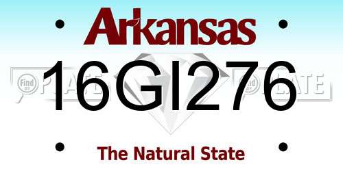 16GI276 Arkansas License Plate