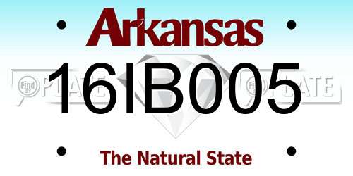 16IB005 Arkansas License Plate