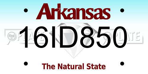16ID850 Arkansas License Plate