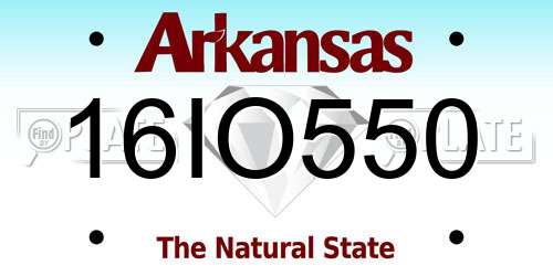 16IO550 Arkansas License Plate