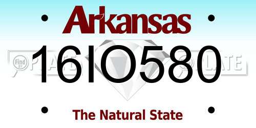 16IO580 Arkansas License Plate