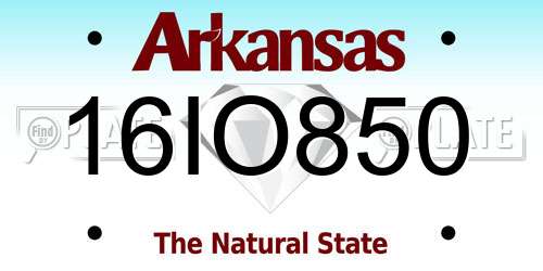16IO850 Arkansas License Plate