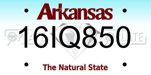 16IQ850 Arkansas License Plate