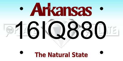 16IQ880 Arkansas License Plate