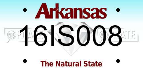 16IS008 Arkansas License Plate
