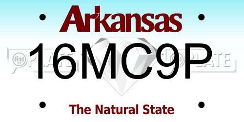 16MC9P Arkansas License Plate