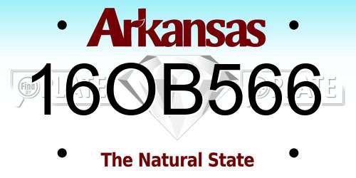 16OB566 Arkansas License Plate