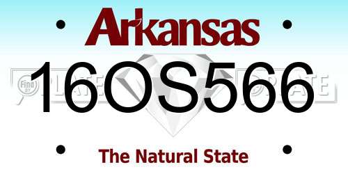 16OS566 Arkansas License Plate