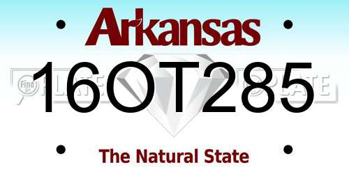 16OT285 Arkansas License Plate