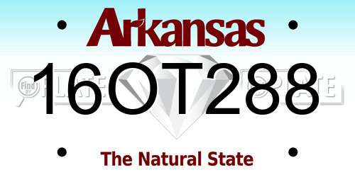 16OT288 Arkansas License Plate