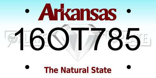 16OT785 Arkansas License Plate