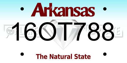 16OT788 Arkansas License Plate
