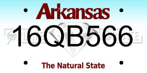 16QB566 Arkansas License Plate