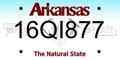 16QI877 Arkansas License Plate