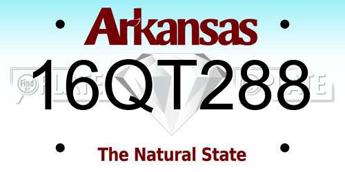 16QT288 Arkansas License Plate