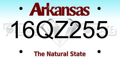 16QZ255 Arkansas License Plate