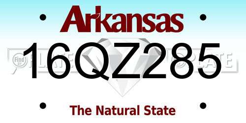 16QZ285 Arkansas License Plate