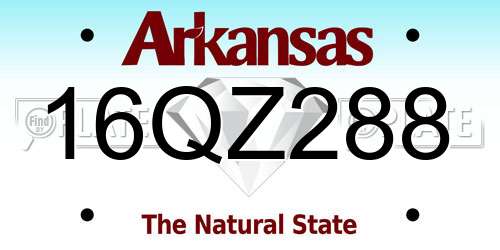 16QZ288 Arkansas License Plate
