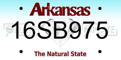 16SB975 Arkansas License Plate