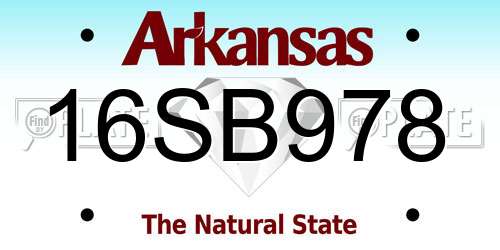 16SB978 Arkansas License Plate