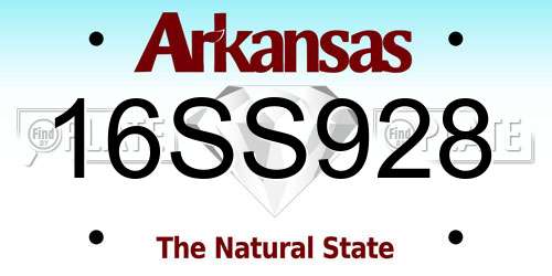 16SS928 Arkansas License Plate