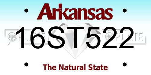 16ST522 Arkansas License Plate