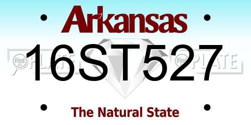 16ST527 Arkansas License Plate