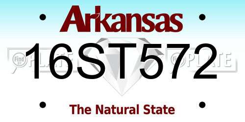 16ST572 Arkansas License Plate