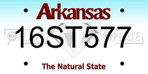 16ST577 Arkansas License Plate
