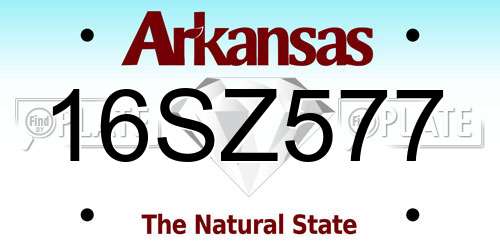 16SZ577 Arkansas License Plate