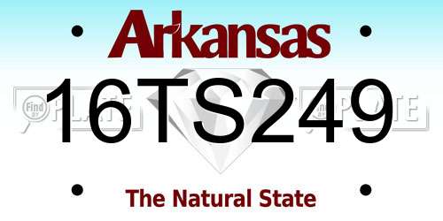 16TS249 Arkansas License Plate