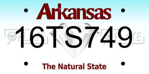 16TS749 Arkansas License Plate