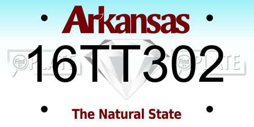 16TT302 Arkansas License Plate