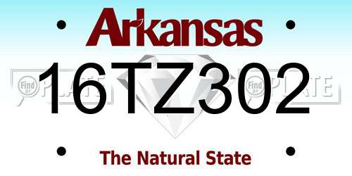 16TZ302 Arkansas License Plate