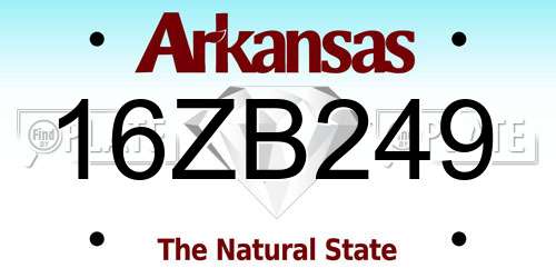 16ZB249 Arkansas License Plate