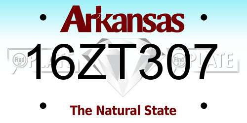 16ZT307 Arkansas License Plate