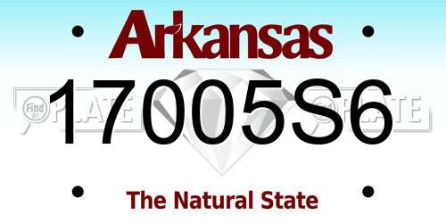 17005S6 Arkansas License Plate