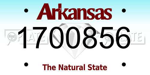 1700856 Arkansas License Plate