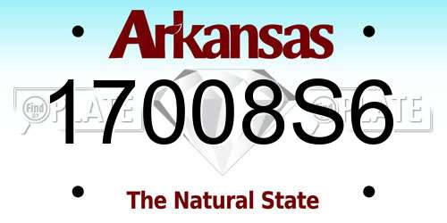 17008S6 Arkansas License Plate