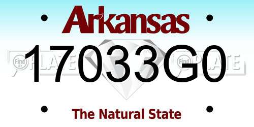 17033G0 Arkansas License Plate