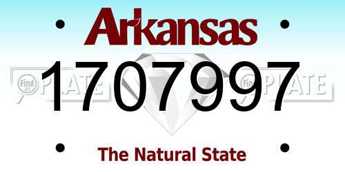 1707997 Arkansas License Plate