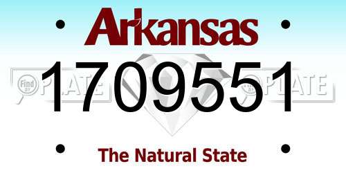 1709551 Arkansas License Plate