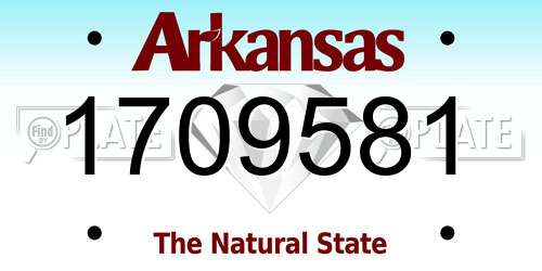 1709581 Arkansas License Plate