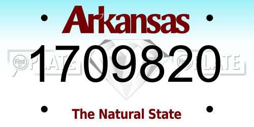 1709820 Arkansas License Plate