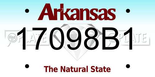 17098B1 Arkansas License Plate