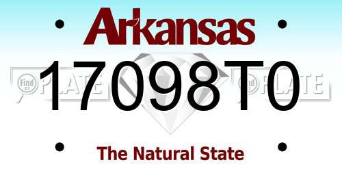 17098T0 Arkansas License Plate