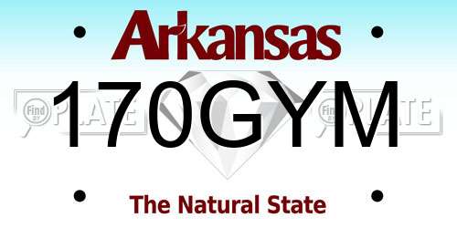 170GYM Arkansas License Plate